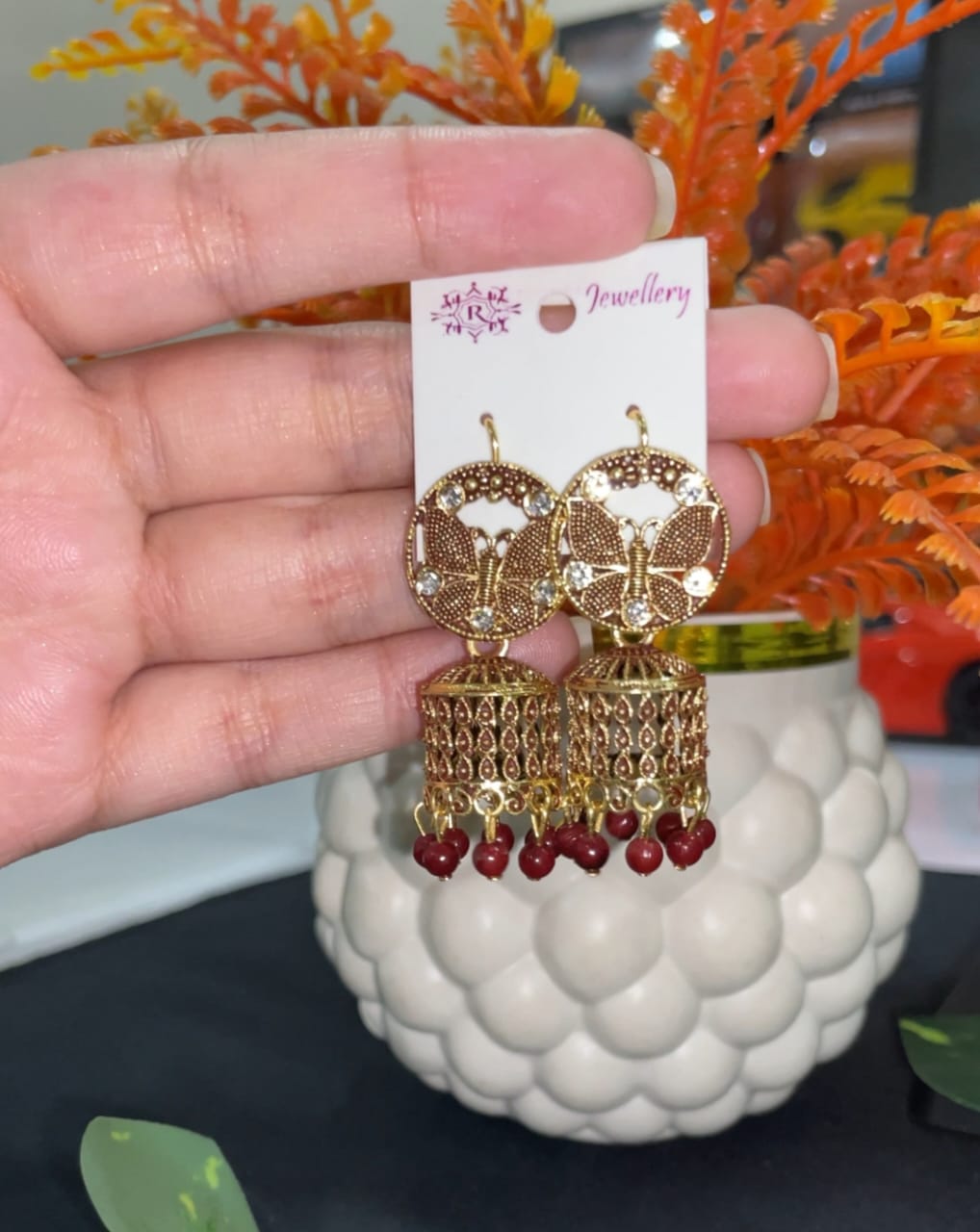 ELEGENT BUTTERFLY JHUMKI SET
